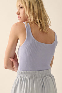 Shaper Fit Scoopneck Rib-Knit Tank Bodysuit - ShopPromesa