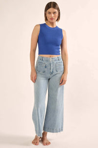 Shaper Fit Crewneck Rib-Knit Tank Top - ShopPromesa