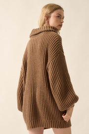 Cozy Up Chunky Knit Oversize Turtleneck Sweater - ShopPromesa