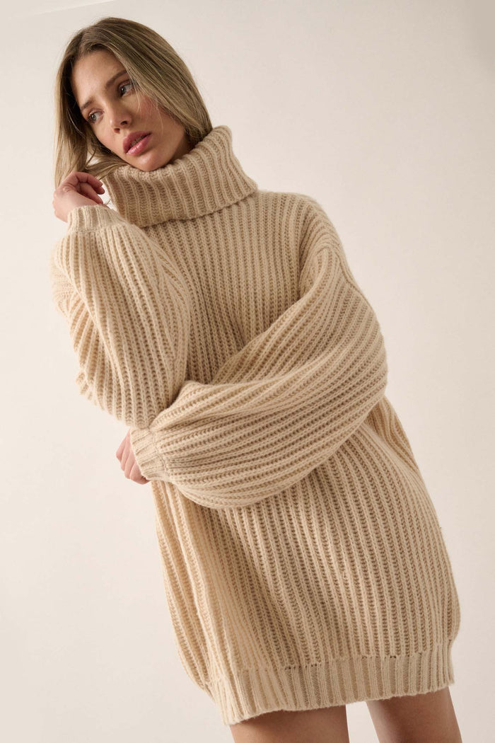 Cozy Up Chunky Knit Oversize Turtleneck Sweater - ShopPromesa