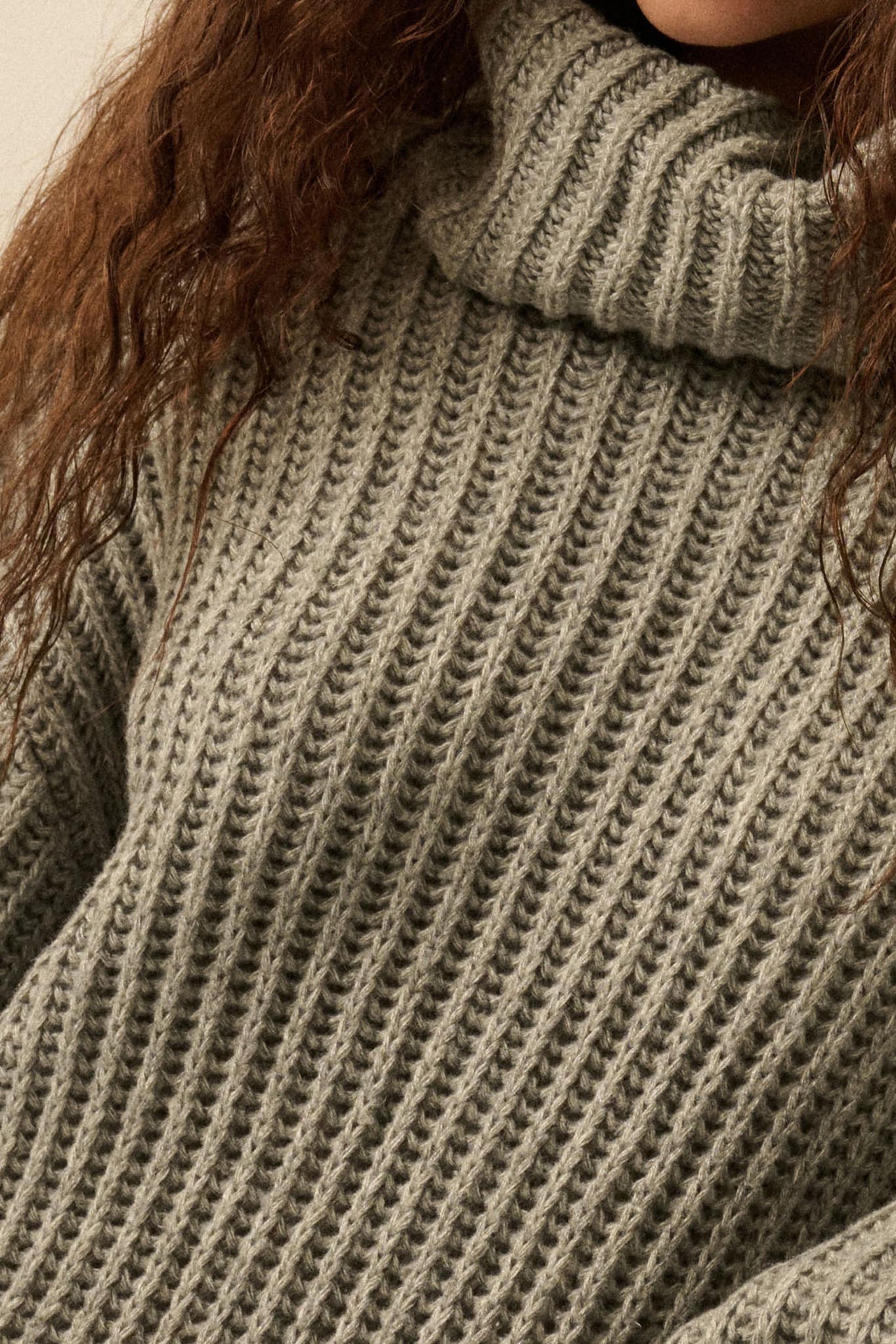 Cozy Up Chunky Knit Oversize Cowl-Neck Sweater