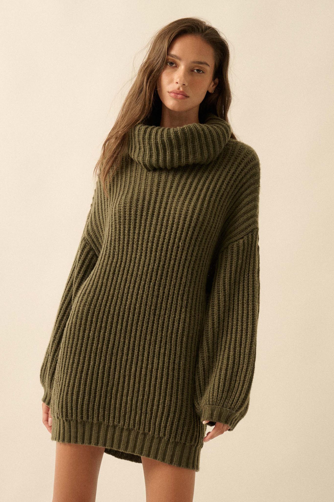Cozy Up Chunky Knit Oversize Cowl-Neck Sweater