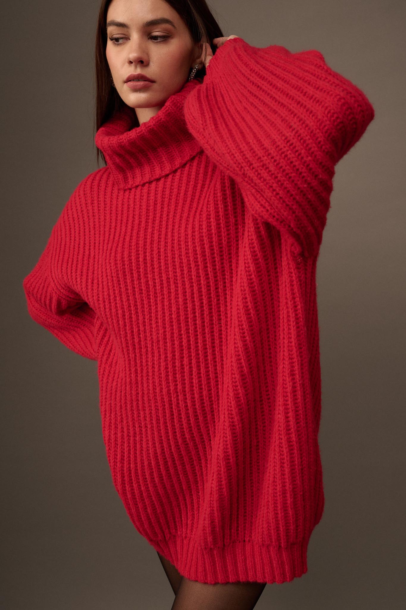 Cozy Up Chunky Knit Oversize Cowl-Neck Sweater