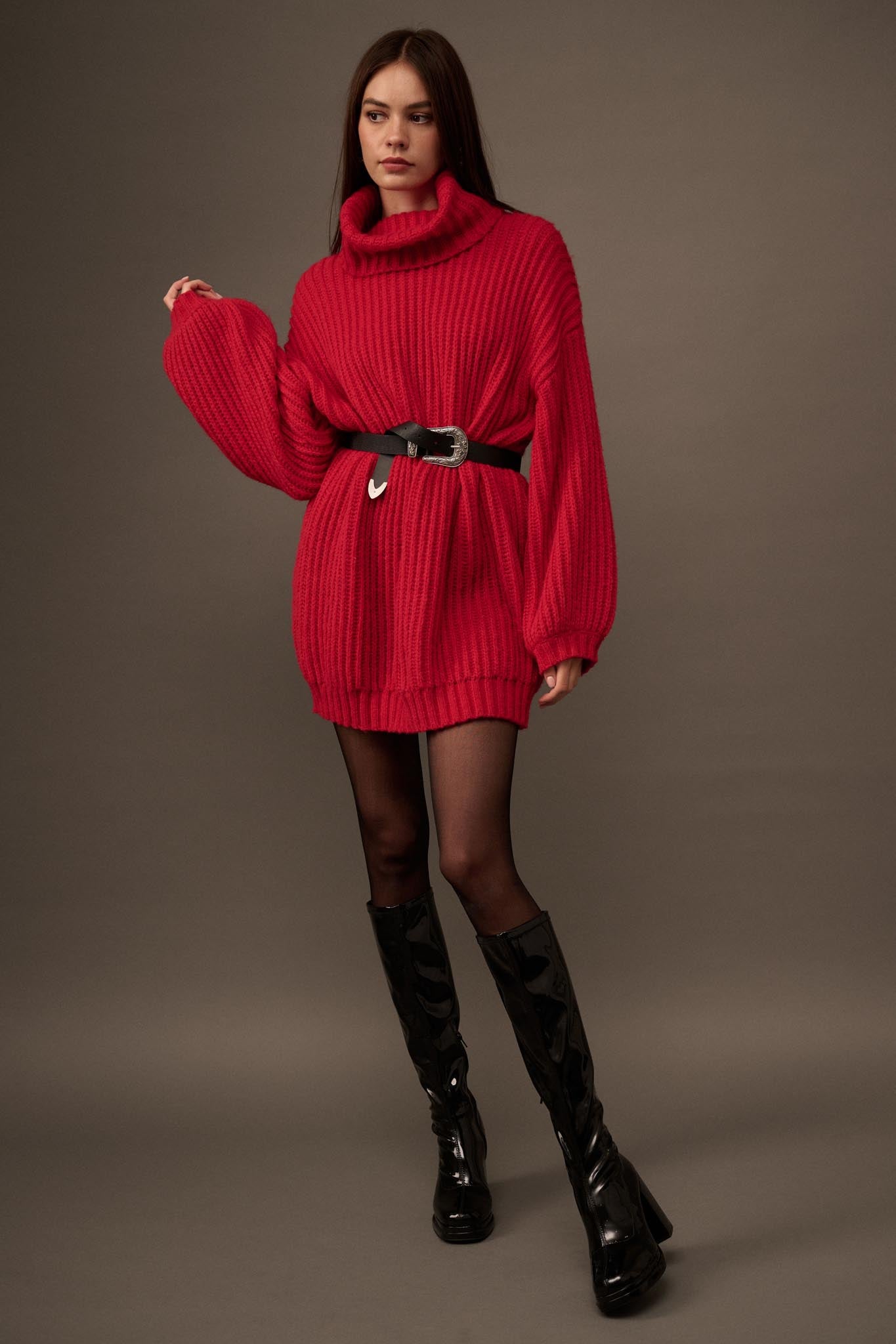 Cozy Up Chunky Knit Oversize Cowl-Neck Sweater