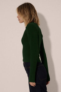 Shaper Fit Collared Long-Sleeve Rib-Knit Top - ShopPromesa