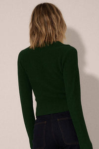 Shaper Fit Collared Long-Sleeve Rib-Knit Top - ShopPromesa