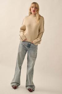 Stitch It Up Ribbed Knit Exposed-Seam Sweater - ShopPromesa