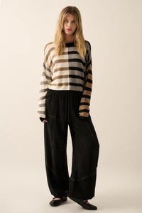 Double Feature Colorblock Striped Knit Sweater - ShopPromesa