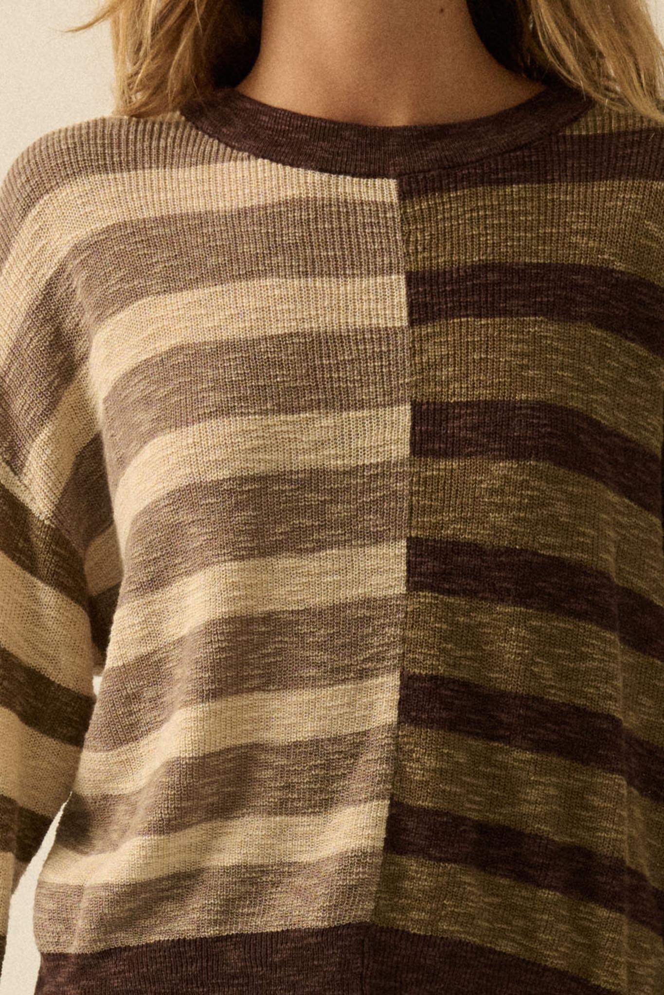 Double Feature Colorblock Striped Knit Sweater - ShopPromesa
