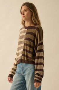 Double Feature Colorblock Striped Knit Sweater - ShopPromesa
