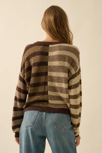 Double Feature Colorblock Striped Knit Sweater - ShopPromesa