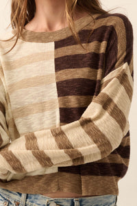 Two Faced Colorblock Striped Knit Sweater - ShopPromesa