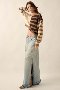 Two Faced Colorblock Striped Knit Sweater - ShopPromesa