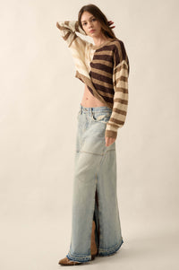 Two Faced Colorblock Striped Knit Sweater - ShopPromesa