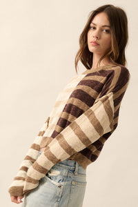 Two Faced Colorblock Striped Knit Sweater - ShopPromesa