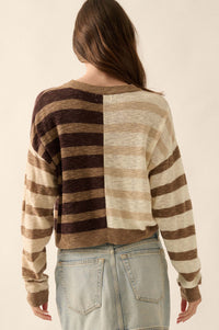 Two Faced Colorblock Striped Knit Sweater - ShopPromesa