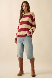 Stripe Zone Striped Slub-Knit Sweater - ShopPromesa