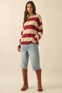 Stripe Zone Striped Slub-Knit Sweater - ShopPromesa