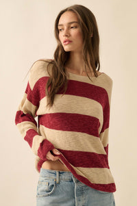 Stripe Zone Striped Slub-Knit Sweater - ShopPromesa