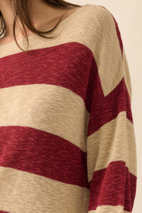 Stripe Zone Striped Slub-Knit Sweater - ShopPromesa