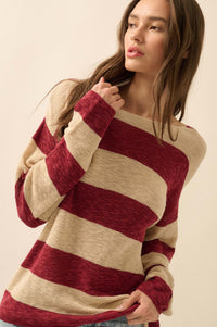 Stripe Zone Striped Slub-Knit Sweater - ShopPromesa
