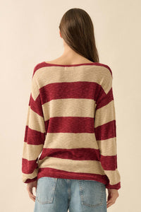 Stripe Zone Striped Slub-Knit Sweater - ShopPromesa