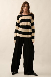Stripe Zone Striped Slub-Knit Sweater - ShopPromesa
