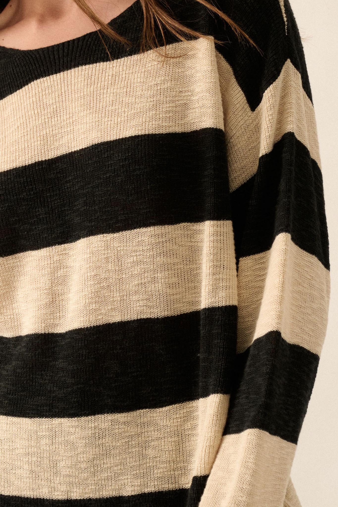 Stripe Zone Striped Slub-Knit Sweater - ShopPromesa