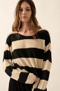 Stripe Zone Striped Slub-Knit Sweater - ShopPromesa