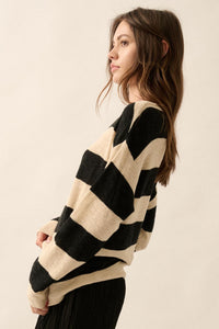 Stripe Zone Striped Slub-Knit Sweater - ShopPromesa