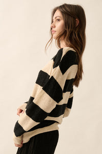 Stripe Zone Striped Slub-Knit Sweater - ShopPromesa