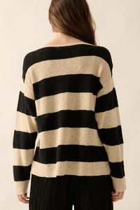 Stripe Zone Striped Slub-Knit Sweater - ShopPromesa
