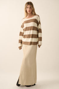 Stripe Zone Striped Slub-Knit Sweater - ShopPromesa