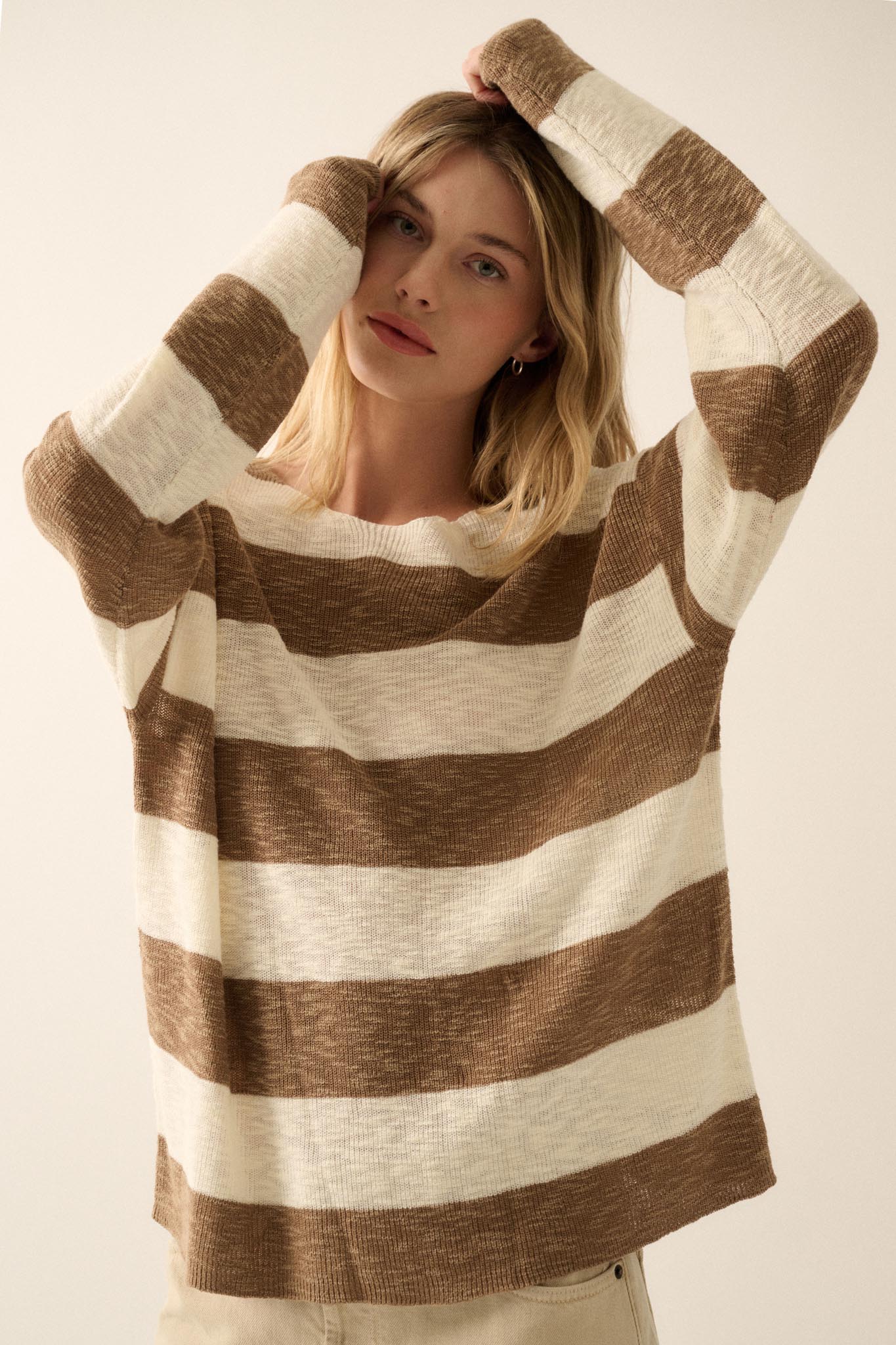 Stripe Zone Striped Slub-Knit Sweater - ShopPromesa