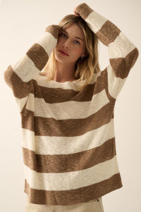 Stripe Zone Striped Slub-Knit Sweater - ShopPromesa