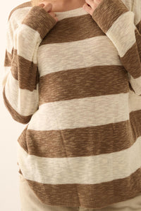 Stripe Zone Striped Slub-Knit Sweater - ShopPromesa