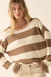 Stripe Zone Striped Slub-Knit Sweater - ShopPromesa