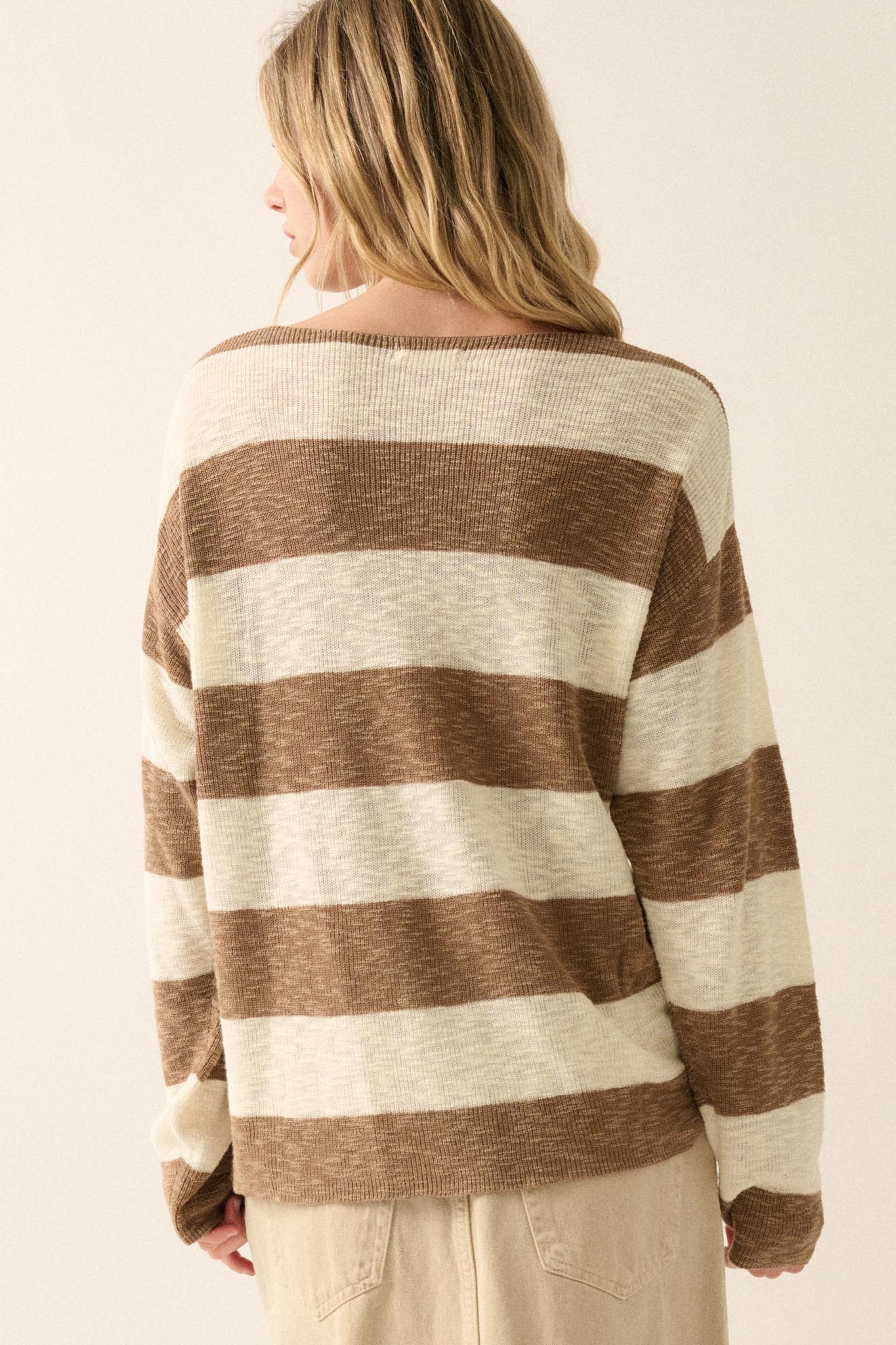 Stripe Zone Striped Slub-Knit Sweater - ShopPromesa