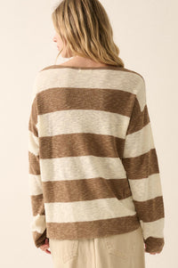 Stripe Zone Striped Slub-Knit Sweater - ShopPromesa