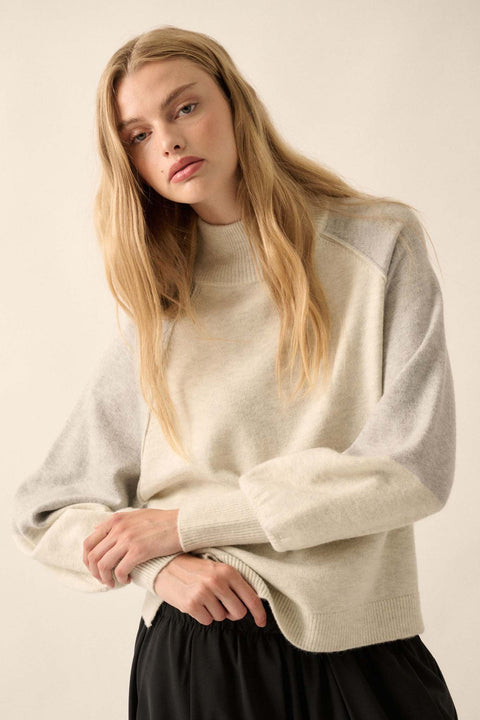 Find Your Truth Colorblock Mock-Neck Sweater - ShopPromesa