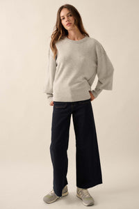 Old Soul Exposed-Seam Bishop-Sleeve Sweater - ShopPromesa