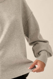 Old Soul Exposed-Seam Bishop-Sleeve Sweater - ShopPromesa