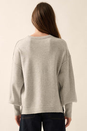 Old Soul Exposed-Seam Bishop-Sleeve Sweater - ShopPromesa