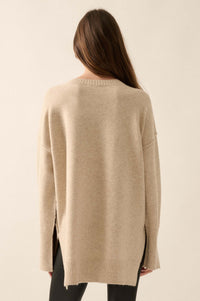 Split Decision Colorblock Knit High-Low Sweater - ShopPromesa