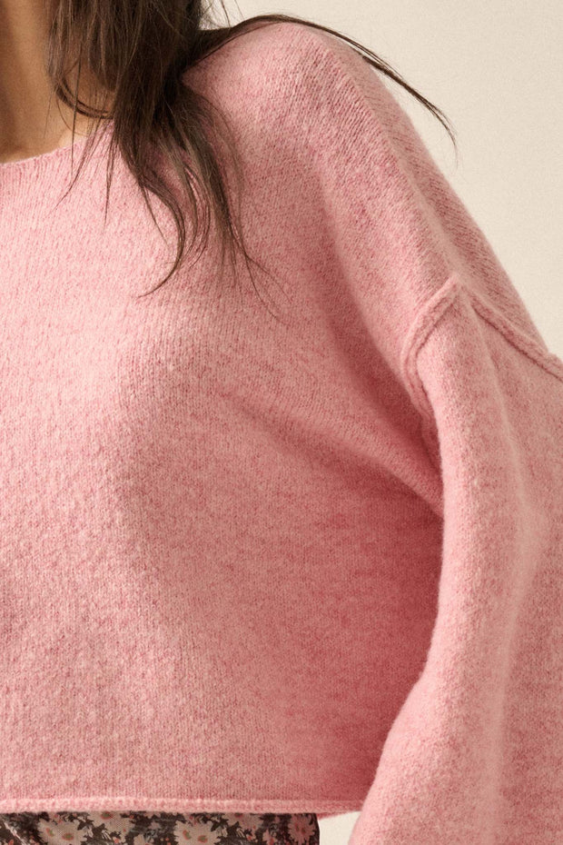 Good Life Exposed-Seam Rolled-Edge Sweater - ShopPromesa