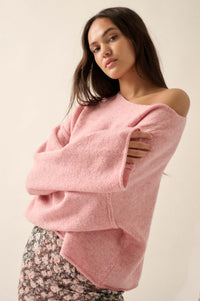 Good Life Exposed-Seam Rolled-Edge Sweater - ShopPromesa