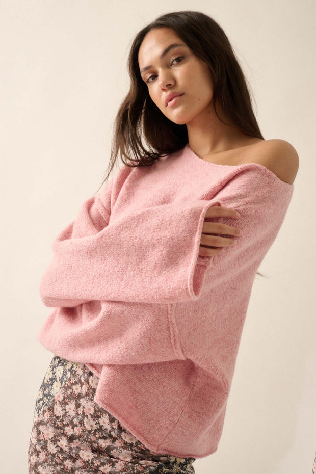 Good Life Exposed-Seam Rolled-Edge Sweater - ShopPromesa