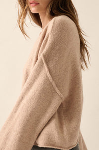 Good Life Exposed-Seam Rolled-Edge Sweater - ShopPromesa