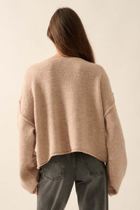 Good Life Exposed-Seam Rolled-Edge Sweater - ShopPromesa