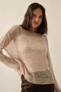 See It Through Layered Open-Knit Sheer Sweater - ShopPromesa